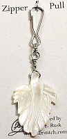 mother of pearl leaf zipper pull