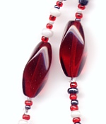 close-up of red ID badge holder