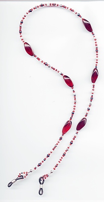 red eyeglass holder