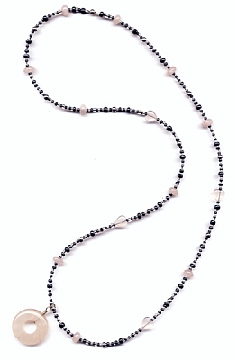 rose quartz eyeglass necklace
