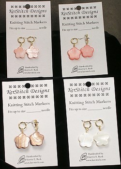 flower mother-of-pearl knitting stitch markers