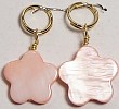 pink mother of pearl flower stitch marker
