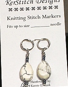 howlite faceted teardrop stitch markers