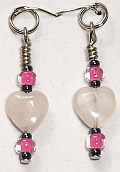 rose quartz heart markers close