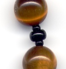 close-up of tigereye beads