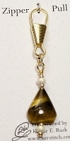 tigereye triangle zipper pull