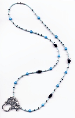 turquoise sheep eyeglass necklace