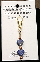 Lapis Lazuli heart zipper pull