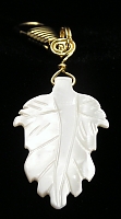 mother of pearl leaf zipper pull