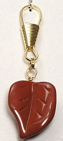 red jasper leaf zipper pull